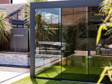 glass pergola in the sun