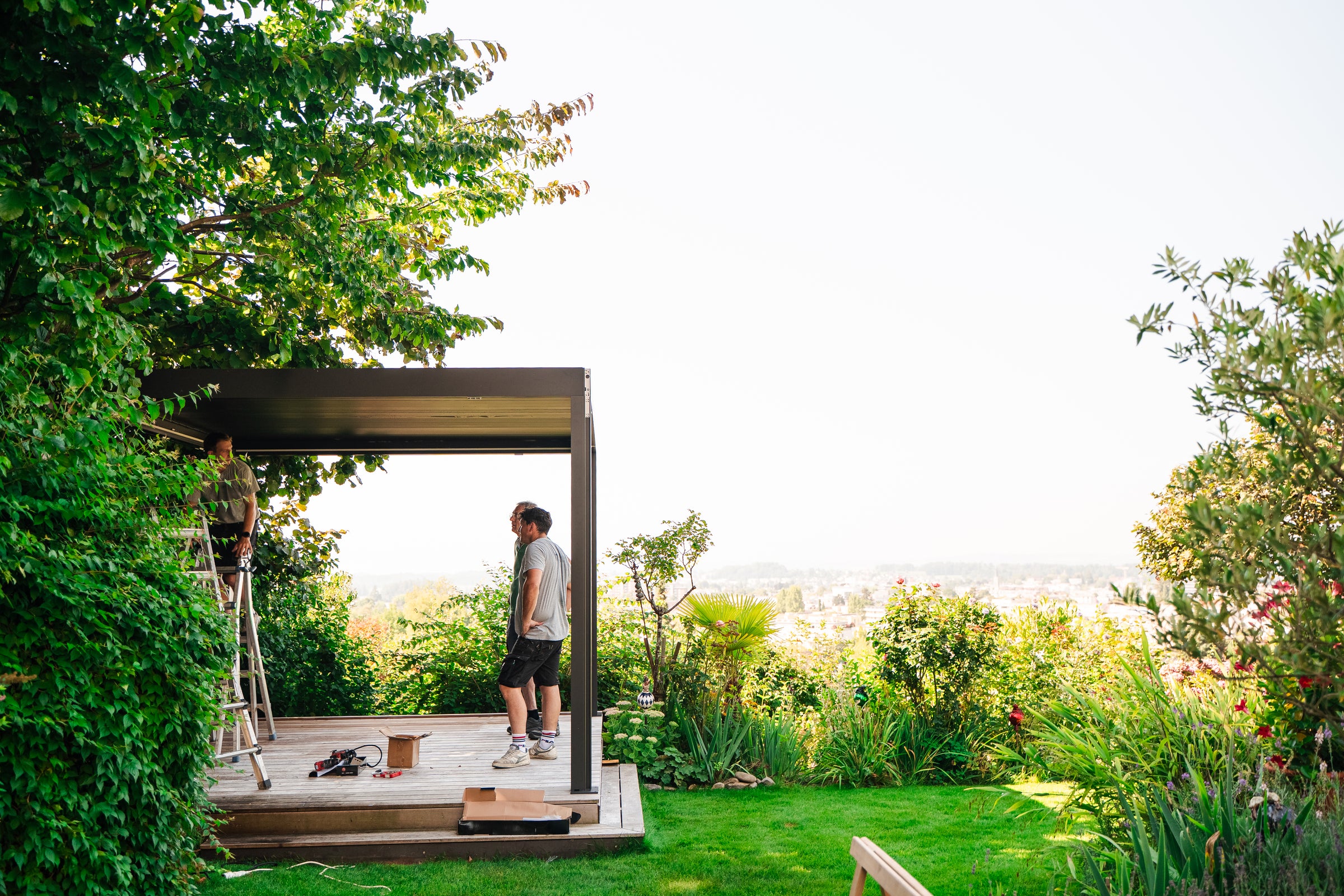 PERGOLUX pergola on a completed backyard build