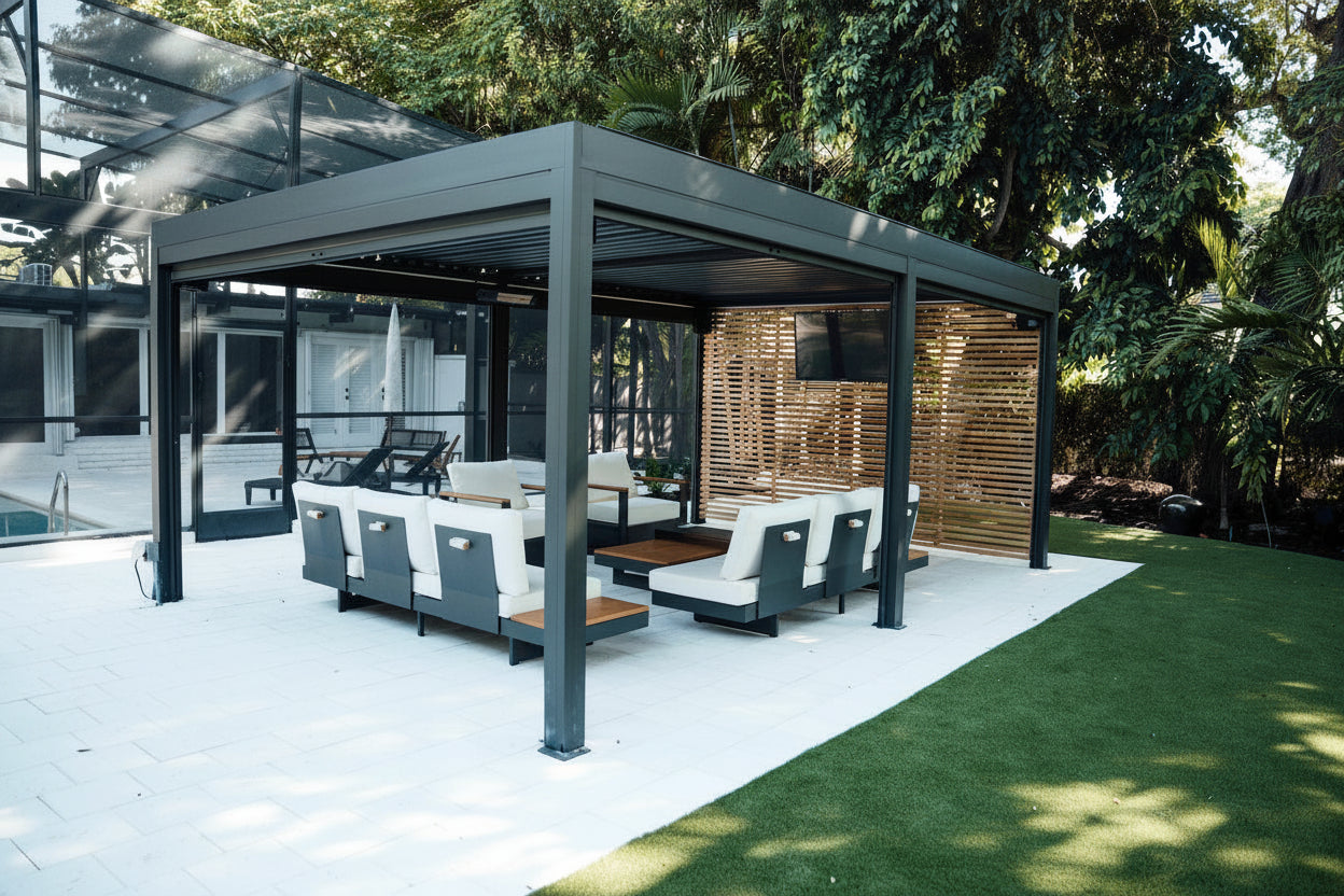 Luxury Louvered Aluminum Pergola Installation
