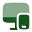 green monitor and smart phone icons