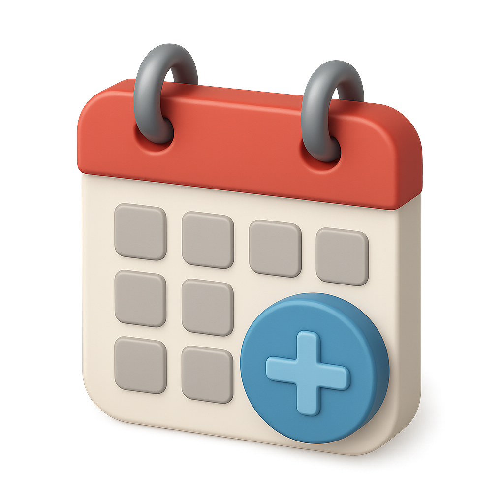 calendar icon in red white and blue