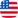American flag with a blue circle on a white background