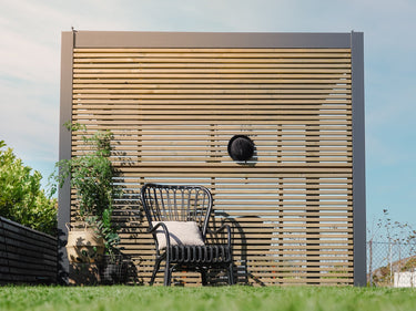 Wood pergola wall in garden